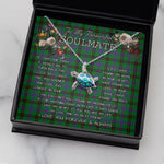 Sea Turtle Necklace To My Beautiful Soulmate Necklace In Your Eyes I Have Found My Home Clan Davidson Modern Tartan Blue Turtle Necklace