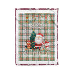 Personalized Gift Tartan Plaid Blanket Clan Grant of Auchnarrow With Funny Santa Snowman Reindeer Merry Christmas Fleece Blanket, Christmas Blanket, Plaid Blanket, Tartan Blanket,Scottish Blanket