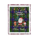 Personalized Gift Tartan Plaid Blanket Clan Adam Hunting With Funny Santa Snowman Reindeer Merry Christmas Fleece Blanket, Home Living Room, Plaid Blanket, Tartan Blanket, Scottish Blanket, Buffalo fleece blanket, Christmas Blanket