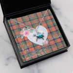Sea Turtle Necklace Gift for My Beautiful Girlfriend Valentines Necklace Clan Stewart Royal Ancient Tartan Blue Turtle Necklace
