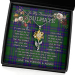 To My Beautiful Soulmate Sunflower Necklace In Your Eyes I Have Found My Home Clan Lockhart Modern Tartan Jewelry For Girlfriend, Tartan Sunflower Pendant Necklace, Scottish Tartan Jewelry, valentine necklace, necklace girlfriend, necklace for wife, cute necklaces for girlfriend, jewelry for girlfriend, to my soulmate necklace, to my future wife necklace