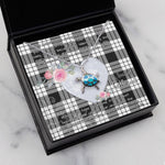Sea Turtle Necklace Gift for My Beautiful Girlfriend Valentines Necklace Clan MacFarlane Black & White Tartan Blue Turtle Necklace