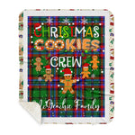 Personalized Gift Tartan Plaid Blanket Clan McGeachie With Christmas Cookie Baking Crew Christmas Gift Sherpa Blanket, tartan sherpa blanket,buffalo plaid sherpa blanket,christmas sherpa blanket,Christmas Throw Blanket,green plaid sherpa blanket,green sherpa blanket