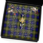To My Beautiful Soulmate Sunflower Necklace In Your Eyes I Have Found My Home Clan Muir Tartan Jewelry For Girlfriend, Tartan Sunflower Pendant Necklace, Scottish Tartan Jewelry, valentine necklace, necklace girlfriend, necklace for wife, cute necklaces for girlfriend, jewelry for girlfriend, to my soulmate necklace, to my future wife necklace