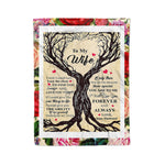 Scotstee Shop - Personalized Gift Letter To My Wife Love Quote For Wife Retro Ànd Vintage Gift Rose Fleece Blanket