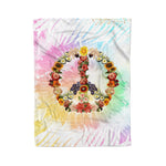 Scotstee Shop - Scotstee Shop Blanket Flower Power Peace Pink Tie Dye Girly Rainbow Hippie Fleece Blanket