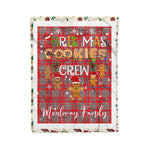 Fleece Blanket - Personalized Gift Tartan Plaid Blanket Clan Moubray With Christmas Cookie Baking Crew Christmas Gift Fleece Blanket