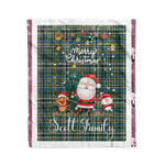 Personalized Gift Tartan Plaid Blanket Clan Scott Green Ancient With Funny Santa Snowman Reindeer Merry Christmas Fleece Blanket, Home Living Room, Plaid Blanket, Tartan Blanket, Scottish Blanket, Buffalo fleece blanket, Christmas Blanket