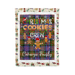 Personalized Gift Tartan Plaid Blanket Clan Carnegie Ancient With Christmas Cookie Baking Crew Christmas Gift Blanket, Plaid Blanket, Christmas Fleece Blanket, Christmas Blanket, Tartan Blanket, Scottish Blanket, Scotland Blanket, Family Name Blanket, Custom Blanket, Personalized Blanket