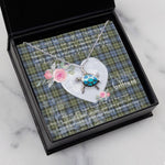 Sea Turtle Necklace Gift for My Beautiful Girlfriend Valentines Necklace Clan Campbell Faded Tartan Blue Turtle Necklace