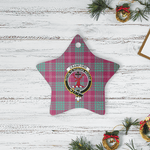 Scotstee Shop - Scotstee Shop Ornament The Crawford Ancient Clan Tartan Crest Star Ceramic Ornament Christmas Gift