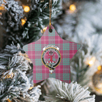 Scotstee Shop - Scotstee Shop Ornament The Crawford Ancient Clan Tartan Crest Star Ceramic Ornament Christmas Gift