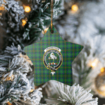 Scotstee Shop - Scotstee Shop Ornament The Cranstoun Clan Tartan Crest Star Ceramic Ornament Christmas Gift