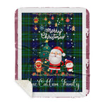 Personalized Gift Tartan Plaid Blanket Clan MacCallum With Funny Santa Snowman Reindeer Merry Christmas Gift Sherpa Blanket, blue plaid sherpa blanket,blue tartan sherpa blanket,Buchan,buffalo plaid sherpa blanket,christmas sherpa blanket,Christmas Throw Blanket