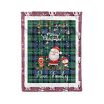Personalized Gift Tartan Plaid Blanket Clan Rose Hunting Ancient With Funny Santa Snowman Reindeer Merry Christmas Fleece Blanket, Home Living Room, Plaid Blanket, Tartan Blanket, Scottish Blanket, Buffalo fleece blanket, Christmas Blanket