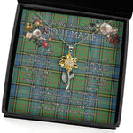 To My Beautiful Soulmate Sunflower Necklace In Your Eyes I Have Found My Home Clan MacMillan Hunting Ancient Tartan Jewelry For Girlfriend, Tartan Sunflower Pendant Necklace, Scottish Tartan Jewelry, valentine necklace, necklace girlfriend, necklace for wife, cute necklaces for girlfriend, jewelry for girlfriend, to my soulmate necklace, to my future wife necklace
