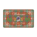 Scotstee Shop - Doormat - Welcome Mat Scottish Clan Badge Bruce Ancient Tartan Door Mat, Plaid Doormat With Thistle and Two Lion Scottish