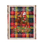 Personalized Gift Plaid Tartan Blanket Clan Masterton Bcn With Moose Lover Xmas Gift Santa Riding Christmas Fleece Blanket