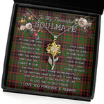 To My Beautiful Soulmate Sunflower Necklace In Your Eyes I Have Found My Home Clan Buchan Modern Tartan Jewelry For Girlfriend, Tartan Sunflower Pendant Necklace, Scottish Tartan Jewelry, valentine necklace, necklace girlfriend, necklace for wife, cute necklaces for girlfriend, jewelry for girlfriend, to my soulmate necklace, to my future wife necklace