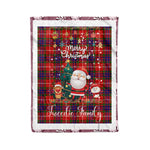 Personalized Gift Tartan Plaid Blanket Clan Tweedie Red With Funny Santa Snowman Reindeer Merry Christmas Fleece Blanket, Home Living Room, Plaid Blanket, Tartan Blanket, Scottish Blanket, Buffalo fleece blanket, Christmas Blanket
