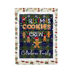 Personalized Gift Tartan Plaid Blanket Clan Colquhoun With Christmas Cookie Baking Crew Christmas Gift Blanket, Plaid Blanket, Christmas Fleece Blanket, Christmas Blanket, Tartan Blanket, Scottish Blanket, Scotland Blanket, Family Name Blanket, Custom Blanket, Personalized Blanket