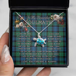 Sea Turtle Necklace To My Beautiful Soulmate Necklace In Your Eyes I Have Found My Home Clan Blackwatch Ancient Tartan Blue Turtle Necklace, Valentine Necklace Gift for Girlfriend Clan Mitchell Ancient Tartan Sunflower Pendant Necklace, Scottish Tartan Jewelry, valentine necklace, necklace girlfriend, necklace for wife, cute necklaces for girlfriend, jewelry for girlfriend, to my soulmate necklace, to my future wife necklace