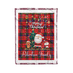 Personalized Gift Tartan Plaid Blanket Clan Robertson With Funny Santa Snowman Reindeer Merry Christmas Fleece Blanket, Home Living Room, Plaid Blanket, Tartan Blanket, Scottish Blanket, Buffalo fleece blanket, Christmas Blanket