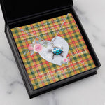 Sea Turtle Necklace Gift for My Beautiful Girlfriend Valentines Necklace Clan Baxter Tartan Blue Turtle Necklace