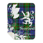 Sherpa Blanket - Tartan Blanket Thistle and Lion Scottish Clan Paterson Plaid Blanket, plaid sherpa blanket queen,purple sherpa blanket,queen sherpa blanket,queen size sherpa blanket,red sherpa blanket,scottish tartan blankets,sherpa blanket,sherpa christmas blanket