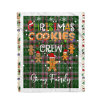 Personalized Gift Tartan Plaid Blanket Clan Gray With Christmas Cookie Baking Crew Christmas Gift Blanket, Plaid Blanket, Christmas Fleece Blanket, Christmas Blanket, Tartan Blanket, Scottish Blanket, Scotland Blanket, Family Name Blanket, Custom Blanket, Personalized Blanket