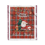 Personalized Gift Tartan Plaid Blanket Clan Robertson Weathered With Funny Santa Snowman Reindeer Merry Christmas Fleece Blanket, Home Living Room, Plaid Blanket, Tartan Blanket, Scottish Blanket, Buffalo fleece blanket, Christmas Blanket