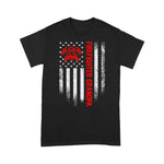 Scotstee Shop - Vintage USA American Flag Firefighter Grandpa Silhouette 4th Of July Shirt