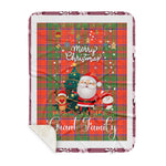 Personalized Gift Tartan Plaid Blanket Clan Grant Ancient With Funny Santa Snowman Reindeer Merry Christmas Gift Sherpa Blanket, blue plaid sherpa blanket,blue tartan sherpa blanket,Buchan,buffalo plaid sherpa blanket,christmas sherpa blanket,Christmas Throw Blanket