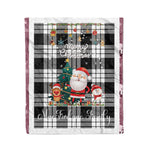 Personalized Gift Tartan Plaid Blanket Clan MacFarlane Grey With Funny Santa Snowman Reindeer Merry Christmas Fleece Blanket, Home Living Room, Plaid Blanket, Tartan Blanket, Scottish Blanket, Buffalo fleece blanket, Christmas Blanket