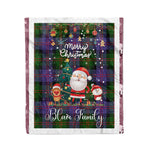 Personalized Gift Tartan Plaid Blanket Clan Blair With Funny Santa Snowman Reindeer Merry Christmas Fleece Blanket, Home Living Room, Plaid Blanket, Tartan Blanket, Scottish Blanket, Buffalo fleece blanket, Christmas Blanket