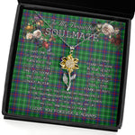 To My Beautiful Soulmate Sunflower Necklace In Your Eyes I Have Found My Home Clan Duncan Modern Tartan Jewelry For Girlfriend, Tartan Sunflower Pendant Necklace, Scottish Tartan Jewelry, valentine necklace, necklace girlfriend, necklace for wife, cute necklaces for girlfriend, jewelry for girlfriend, to my soulmate necklace, to my future wife necklace