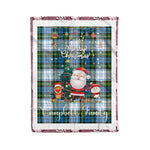 Personalized Gift Tartan Plaid Blanket Clan Campbell Dress With Funny Santa Snowman Reindeer Merry Christmas Fleece Blanket, Home Living Room, Plaid Blanket, Tartan Blanket, Scottish Blanket, Buffalo fleece blanket, Christmas Blanket