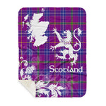 Scotstee Shop - Tartan Blanket Thistle and Lion Scottish Clan Jackson Plaid Blanket - Sherpa Blanket