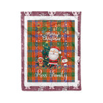 Personalized Gift Tartan Plaid Blanket Clan Ross Ancient With Funny Santa Snowman Reindeer Merry Christmas Fleece Blanket, Home Living Room, Plaid Blanket, Tartan Blanket, Scottish Blanket, Buffalo fleece blanket, Christmas Blanket