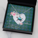 Sea Turtle Necklace Gift for My Beautiful Girlfriend Valentines Necklace Clan Sandilands Ancient Tartan Blue Turtle Necklace