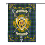 House Flag - Baillie Hunting Irish Shield Celtic Cross Tartan Garden Flag St Patrick's Day Garden Flag