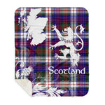 Sherpa Blanket - Tartan Blanket Thistle and Lion Scottish Clan MacDonald Dress Modern Plaid Blanket, plaid sherpa blanket queen,purple sherpa blanket,queen sherpa blanket,queen size sherpa blanket,red sherpa blanket,scottish tartan blankets,sherpa blanket,sherpa christmas blanket