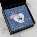 Sea Turtle Necklace Gift for My Beautiful Girlfriend Valentines Necklace Clan Mercer Tartan Blue Turtle Necklace