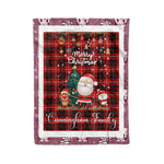 Personalized Gift Tartan Plaid Blanket Clan Cunningham With Funny Santa Snowman Reindeer Merry Christmas Fleece Blanket, Home Living Room, Plaid Blanket, Tartan Blanket, Scottish Blanket, Buffalo fleece blanket, Christmas Blanket