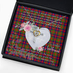 Gift For My Beautiful Girlfriend Necklace Valentine Necklace Clan Gow Tartan Cross Dancing Necklace Scottish Tartan Jewelry