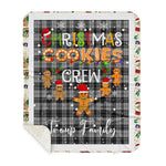 Personalized Gift Tartan Plaid Blanket Clan Troup With Christmas Cookie Baking Crew Christmas Gift Sherpa Blanket, tartan sherpa blanket,buffalo plaid sherpa blanket,christmas sherpa blanket,Christmas Throw Blanket,green plaid sherpa blanket,green sherpa blanket