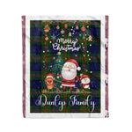 Personalized Gift Tartan Plaid Blanket Clan Dundas With Funny Santa Snowman Reindeer Merry Christmas Fleece Blanket, Home Living Room, Plaid Blanket, Tartan Blanket, Scottish Blanket, Buffalo fleece blanket, Christmas Blanket