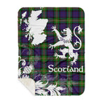 Sherpa Blanket - Tartan Blanket Thistle and Lion Scottish Clan MacDonell of Glengarry Plaid Blanket, plaid sherpa blanket queen,purple sherpa blanket,queen sherpa blanket,queen size sherpa blanket,red sherpa blanket,scottish tartan blankets,sherpa blanket,sherpa christmas blanket