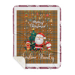 Personalized Gift Tartan Plaid Blanket Clan Jardine With Funny Santa Snowman Reindeer Merry Christmas Gift Sherpa Blanket, blue plaid sherpa blanket,blue tartan sherpa blanket,Buchan,buffalo plaid sherpa blanket,christmas sherpa blanket,Christmas Throw Blanket