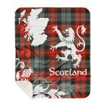 Sherpa Blanket - Tartan Blanket Thistle and Lion Scottish Clan MacLachlan Weathered Plaid Blanket, plaid sherpa blanket queen,purple sherpa blanket,queen sherpa blanket,queen size sherpa blanket,red sherpa blanket,scottish tartan blankets,sherpa blanket,sherpa christmas blanket